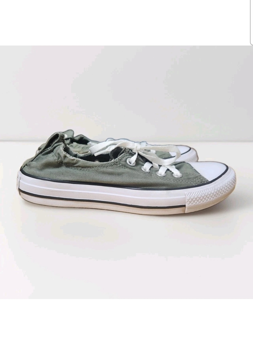 Converse Chuck Taylor All Star Shoreline Slip On Shoes 7 Army Olive Green EUC